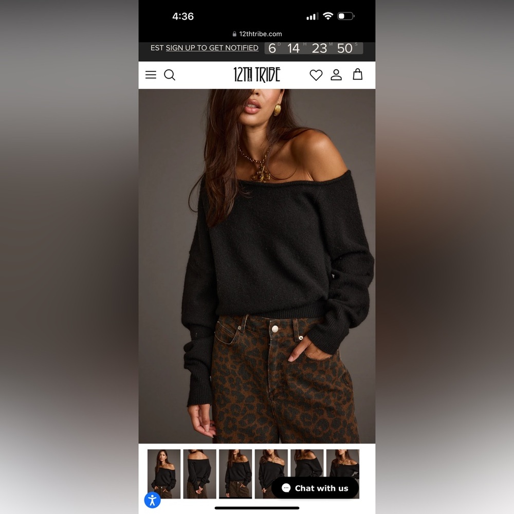 Margot Black Asymmetrical Sweater